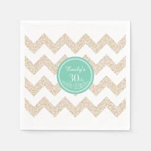 Servilleta De Papel Chevron 30th Birthday Fiesta P Napkin Elegir color