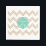 Servilleta De Papel Chevron 70th Birthday Party Choose Color Paper N<br><div class="desc">Las servilletas de papel de cumpleaños del personalizable. Puede cambiar fácilmente el color de fondo (círculo) y el color del texto (nombre),  el tipo de letra,  el tamaño y la posición haciendo clic en el botón personalizar.</div>