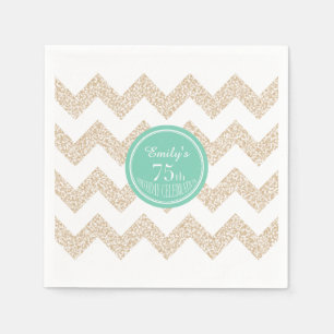 Servilleta De Papel Chevron 75th Birthday Party P Napkin Elegir color