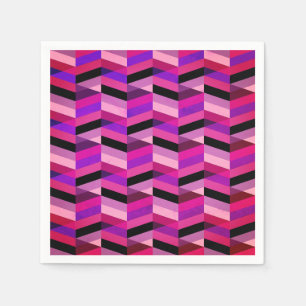 Servilleta De Papel Chevron/Herringbone abstracto Púrpuras y Violeta