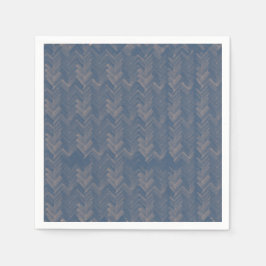 Servilleta De Papel Chevron Herringbone Patrón Retro Azul