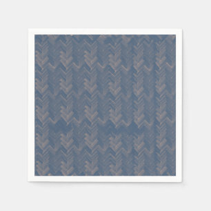 Servilleta De Papel Chevron Herringbone Patrón Retro Azul