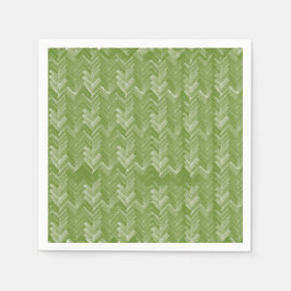 Servilleta De Papel Chevron Herringbone Pattern Forest Green