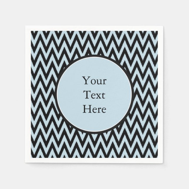 Servilleta De Papel Chevron negro azul (Anverso)