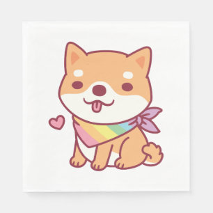 Servilleta De Papel Chiba chiba chiita con Bandana Mascota arcoiris