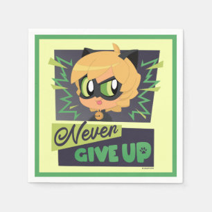 Servilleta De Papel Chibi Cat Noir Nunca se rinde
