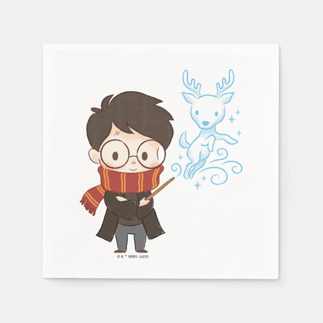 Servilleta De Papel Chibi HARRY POTTER™ Patrono (Anverso)