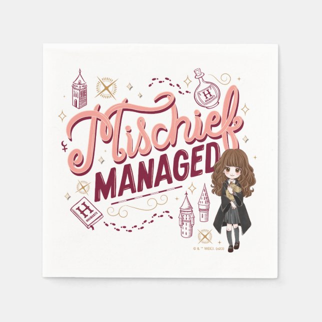 Servilleta De Papel Chibi Hermione "Mischief Managed" (Anverso)