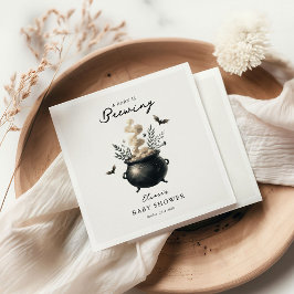 Servilleta De Papel Chic 'a Baby is Brewing' Halloween Baby Shower 