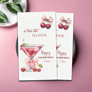 Servilleta De Papel Chic A Tini Bit Mayor Martini de Cereza Cumpleaños