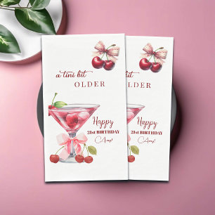 Servilleta De Papel Chic A Tini Bit Mayor Martini de Cereza Cumpleaños