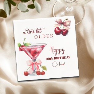 Servilleta De Papel Chic A Tini Bit Mayor Martini de Cereza Cumpleaños