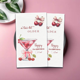 Servilleta De Papel Chic A Tini Bit Older Cherry Martini 21st Birthday