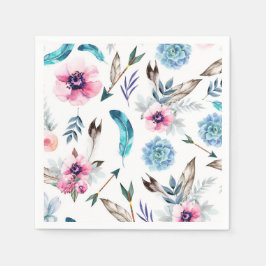 Servilleta De Papel Chic Bohemio Floral Boho Cumpleaños de Niñas