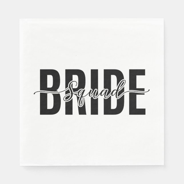 Servilleta De Papel Chic Bride Squad Despedida de soltera (Anverso)