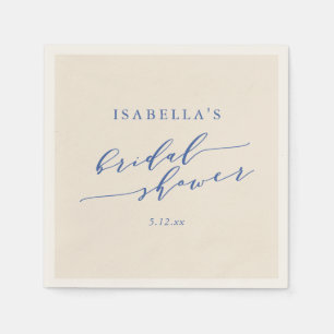 Servilleta De Papel Chic Clásico Azul Minimalista Bridal Shower Person