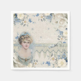 Servilleta De Papel Chic de Shabby Vintage Victorian con flores