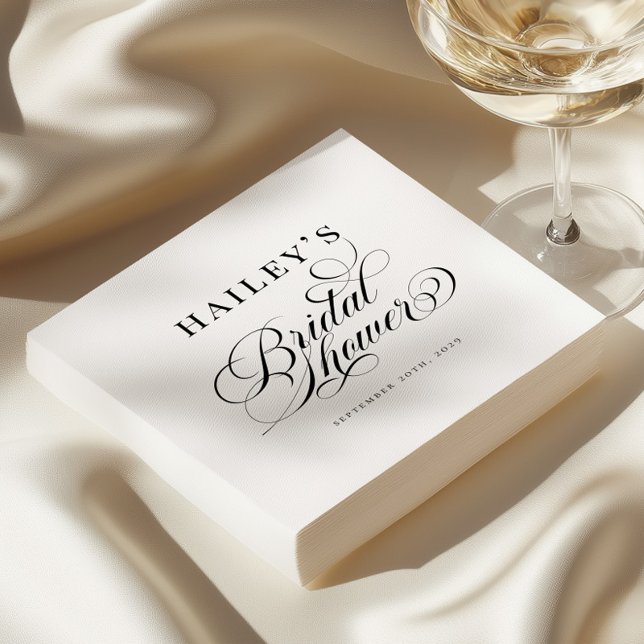 Servilleta De Papel Chic Elegant Personalized Bridal Shower (Subido por el creador)