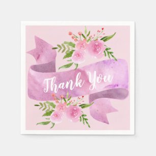 Servilleta De Papel Chic Floral Rosa Claro Rosa Gracias