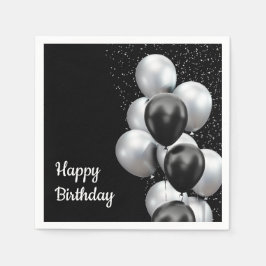 Servilleta De Papel Chic Globo Gris Negro