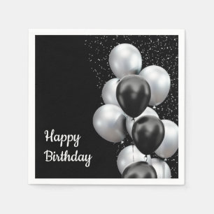 Servilleta De Papel Chic Globo Gris Negro