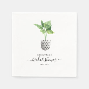 Servilleta De Papel Chic Minimalista para Despedida de Soltera Planta 