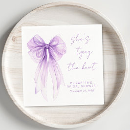Servilleta De Papel Chic Purple Bow Watercolor Bridal Shower