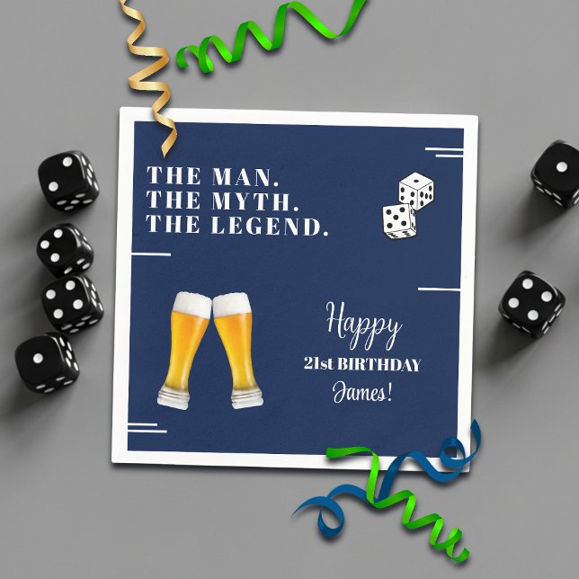 Servilleta De Papel Chic Rolling Dices Pints 21st Birthday (Subido por el creador)