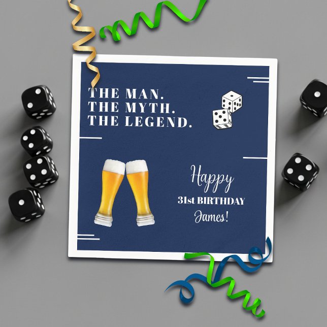 Servilleta De Papel Chic Rolling Dices Pints 31st Birthday (Subido por el creador)
