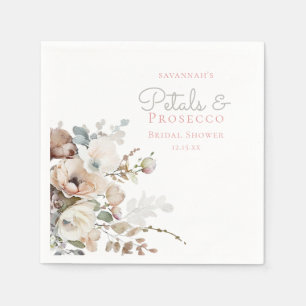 Servilleta De Papel Chic Té Verde Pétalos y Prosecco Floral Desayuno d