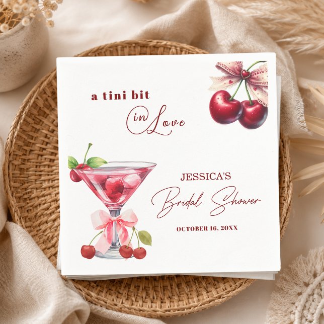 Servilleta De Papel Chic Tini Bit enamorada Cherry Martini Despedida d (Subido por el creador)