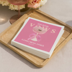 Servilleta De Papel Chic Vino Antes de los Votos Vino Rosado Lazo Desp