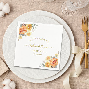 Servilleta De Papel Chic wedding with Orange Flowers