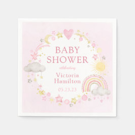 Servilleta De Papel Chica acuarela Arcoiris Baby Shower