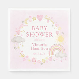 Servilleta De Papel Chica acuarela Arcoiris Baby Shower
