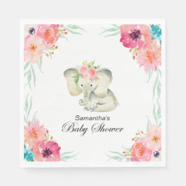 Servilleta De Papel Chica Adorable Baby Elephant Baby Shower