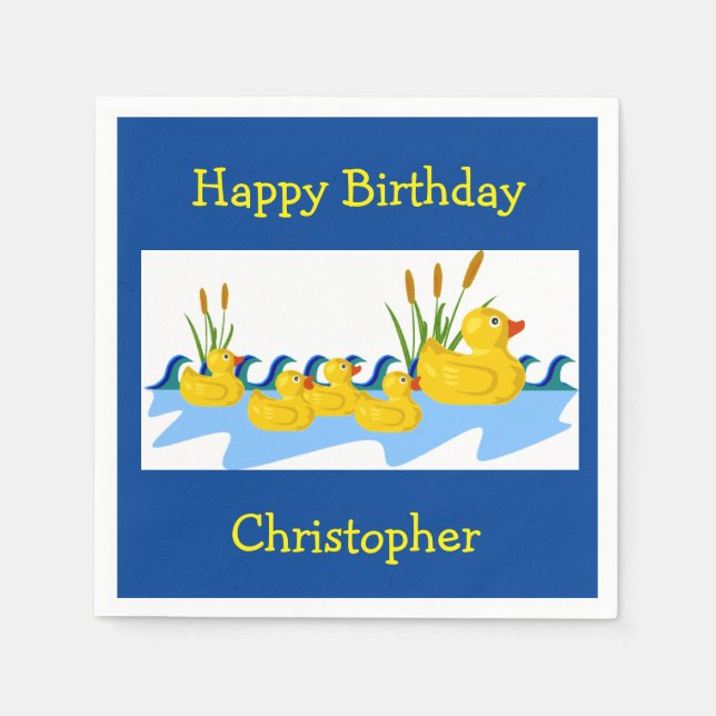 Servilleta De Papel Chica animal del pato de caucho (Anverso)