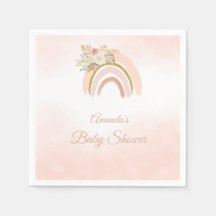 Chica arcoiris rosa Boho Pampas Baby Shower
