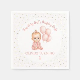 Servilleta De Papel Chica Baby Boss Partido del Cumpleaños - Bebé Pink