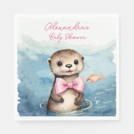 Servilleta De Papel Chica Baby Otter Baby Shower