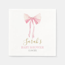 Servilleta De Papel Chica Baby Shower Bow Rosado