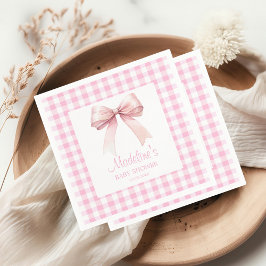 Servilleta De Papel Chica Baby Shower Coquette Pink Bow personalizado