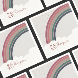 Servilleta De Papel Chica Baby Shower de arcoiris silenciado