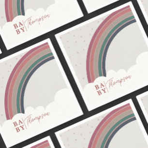 Servilleta De Papel Chica Baby Shower de arcoiris silenciado