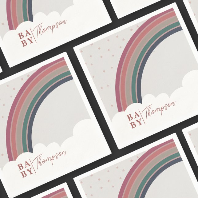 Servilleta De Papel Chica Baby Shower de arcoiris silenciado (Subido por el creador)