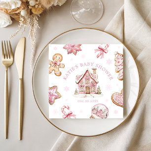 Servilleta De Papel Chica Baby Shower de Cocina Rosa Gingerbread