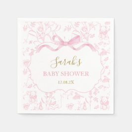 Servilleta De Papel Chica Baby Shower de la serie Pink Bow Chinoiserie