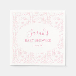 Servilleta De Papel Chica Baby Shower de oso de tocador rosa
