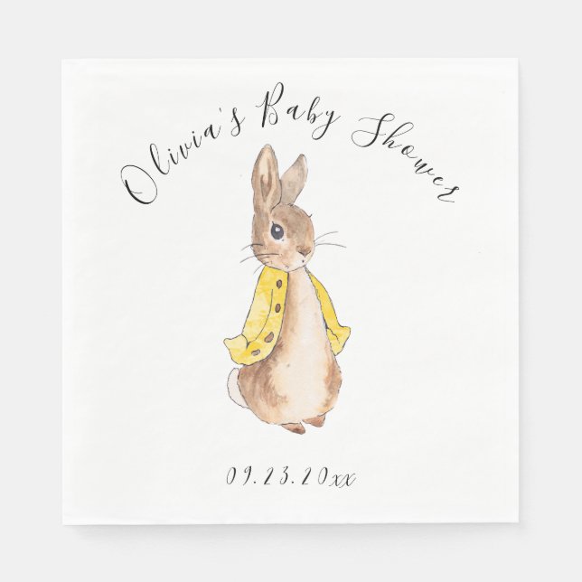 Servilleta De Papel Chica Baby Shower de Peter Rabbit (Anverso)