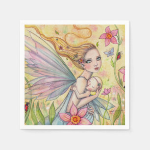 Servilleta De Papel Chica Baby Shower Napkins Madre Bebé Fe